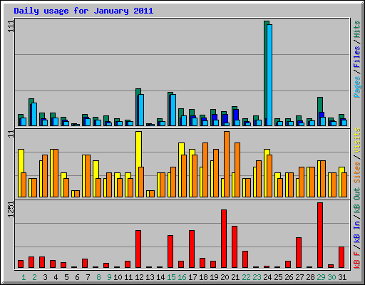 Daily usage for January 2011