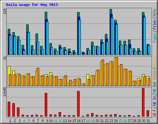 Daily usage for May 2013