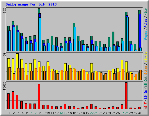 Daily usage for July 2013