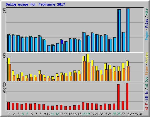 Daily usage for February 2017