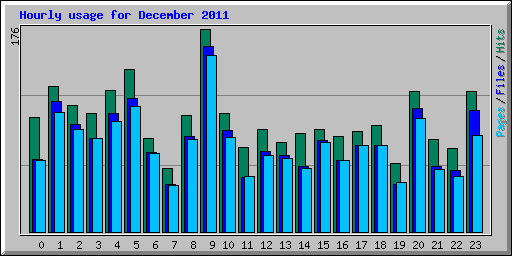 Hourly usage for December 2011