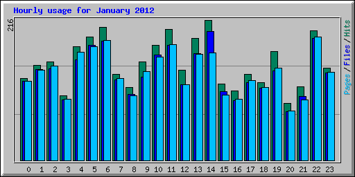 Hourly usage for January 2012