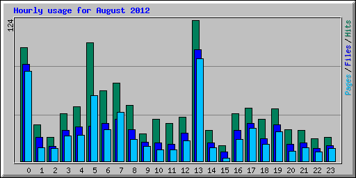 Hourly usage for August 2012