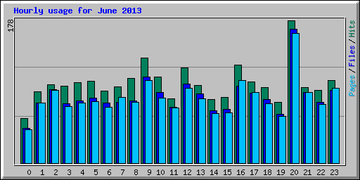 Hourly usage for June 2013