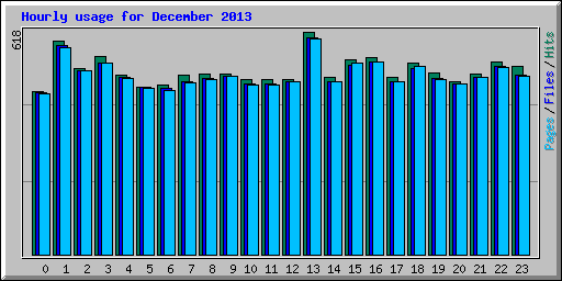 Hourly usage for December 2013