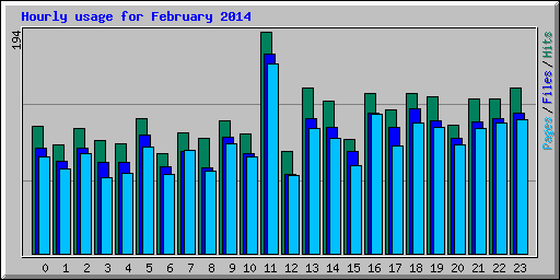 Hourly usage for February 2014