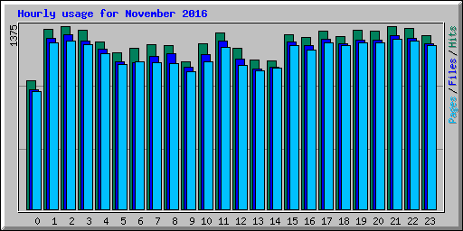 Hourly usage for November 2016