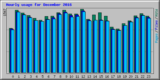 Hourly usage for December 2016