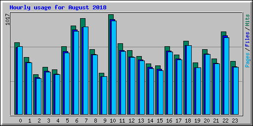 Hourly usage for August 2018